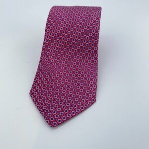 Eton Tie Mens One Size Red Blue Patterned Professional Necktie Italy Made